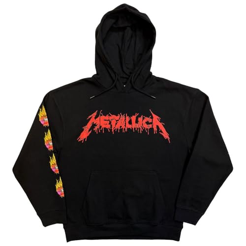 Metallica Flower Skull Pullover Hoodie Size L