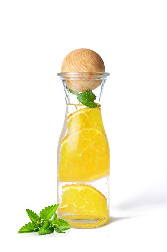 Sendez Glazen karaf met houten stop wijnkaraf karaf waterkaraf karaf decanter Misura van glas (1 x glazen karaf 470 ml) - Afbeelding 6