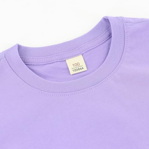 Image of Toddler Kids Short Sleeve Crew Neck T-Shirt Pullover, Loose Fit Casual Basic Tees for Boys Girls 2-8 Years
