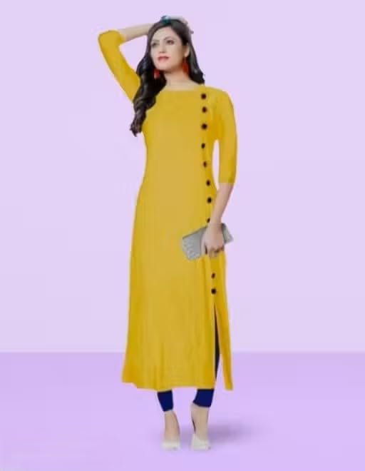 Trending & Pretty Long Gown with Beautiful Front Mirror Embroidery and Storage Print for Women's and Girls |7|Button Long_-|A,-image-34