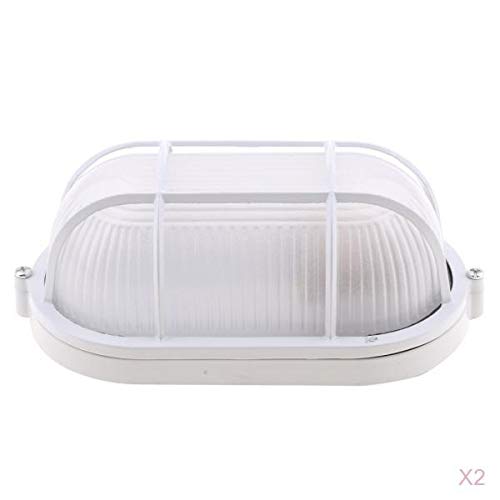 Preisvergleich Produktbild Fenteer 2Pcs Explosionsgeschützte Dampfsauna Dampfbad Licht Lampenschirm Wache Sauna Hochtemperatur Explosionsgeschützte Lampe Oval