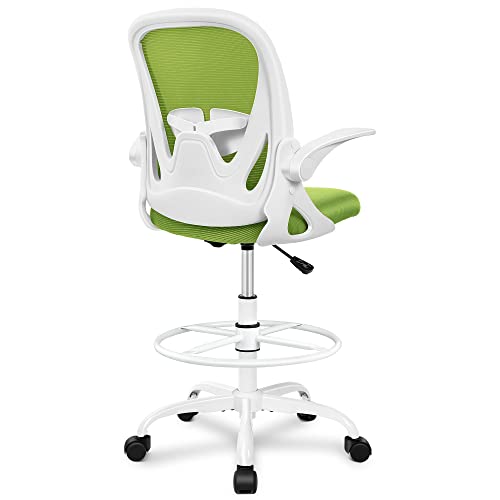 Primy Drafting Chair Tall Ergonomic Office Chair - Green