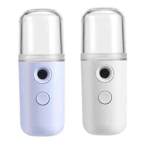 WRITWAA 2 Piezas Dispositivo De Hidratación Facial Máquina Hidratante De La Piel De La Cara Humectante Para La Piel Humidificador Facial Nano Rociador De Niebla Usb Abs Blue