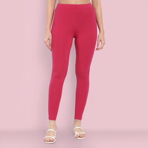 Image of ONE SKY Women Full Length Leggings | Cotton Modal Spandex Blend | High Waist Stretchable & Bio-Washed Fabric | Colour-Lock Technology | Comfortable Leggings for Women