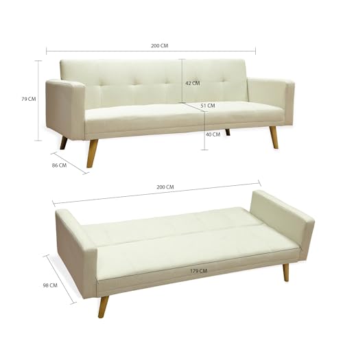 Mejores precios y opiniones de Sofa cama blanco los más solicitados. 21 Imagen adicional