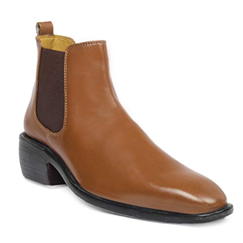 Image of BXXY Men's Height Increasing Elevator Faux Leather Office Wear Chelsea Boot
