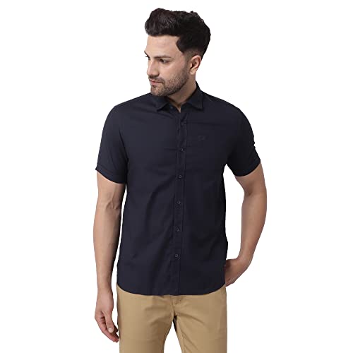 Image of blackberrys Men's Slim Fit Shirt (ES-DOHX73# Navy