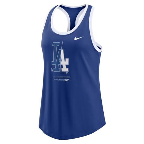 Nike Women's MLB Team Tank Top (US, Alpha, Medium, Regular, Regular, Los Angeles Dodgers - Blue)