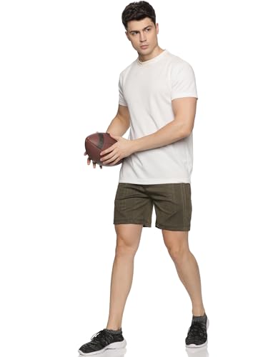 Image of DOMIN8 Basic Shorts for Men | Gym Shorts | Best for Yoga, Training Short for Boys | Casual Boxer for Men | Olive Green - S