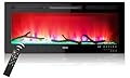 VEVOR Electric Fireplace, 42-inch Recessed and Wall Mounted, Fit for 2 x 4 and 2 x 6 Stud, Adjustable Flame Colors and Speed with Remote Control & Timer, 1500 W, Black