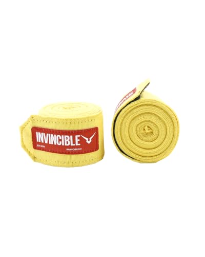 Image of Invincible Mexican Style Semi-Stretch Hand Wraps Yellow 4.5 Meter