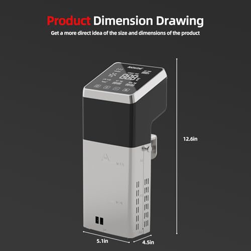AnchorChef Immersion Circulator, Commercial Restaurant Sous Vide Machine,Large capacity sous vide, Fast-Heating,Sous vide cooker 1400W,With large Touchscreen Accurate Temperature Timer (120V)