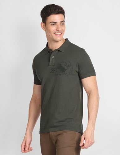 Image of U.S. Polo ASSN. Striped Slim Fit Polo T Shirts for Men - 100% Cotton, Half Sleeves Mens Tshirt