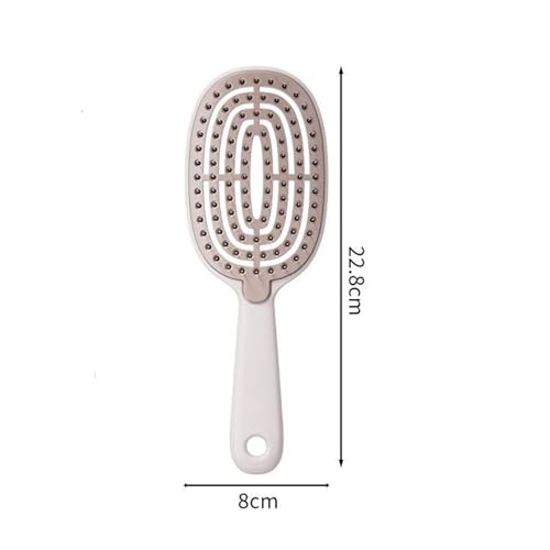 Image of Waterproof Self-Cleaning Plastic Comb Hair Detangling Brush for Curly Hair, Massage, Women's Home Use (Grey)