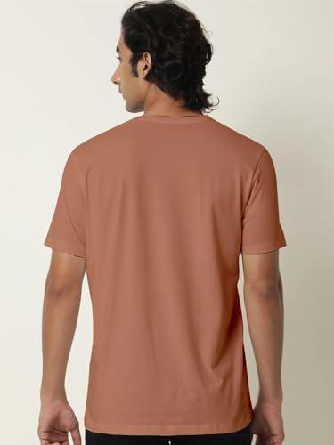 Image of Veirdo Regular Fit Half Sleeves Round Neck Solid Pure Cotton T-Shirt for Men (Available in White, Black, Swan White, Mustard, Maroon, Green, Lilac, Navy, Red Color)