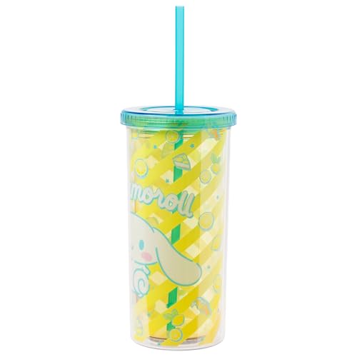 Image of Silver Buffalo Sanrio Hello Kitty & Friends Cinnamoroll Lemons and Lemonade Plastic Cold Cup with Lid & Straw, 20 Ounces (Pack of 12)