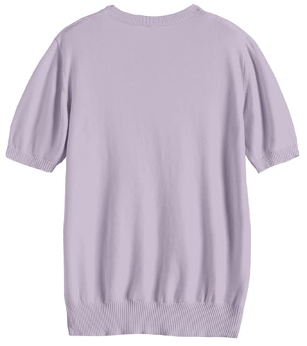 Image of DAIMIDY Women's Short Sleeve Sweaters Lightweight Summer Sweater Casual Knit Pullover Tops