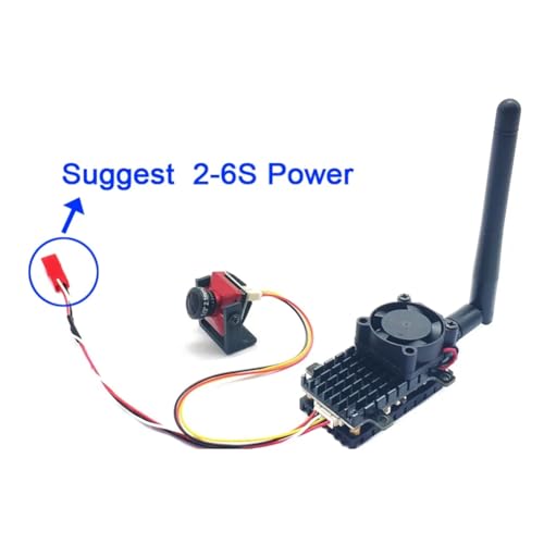 Lanko 5,8 GHz 2 W FPV freier Sender mit mehr als 20 km Reichweite, 2000 MW 48 K AV Audio Video Sender und 1200TVL CMOS-Kamera für RC Ersatzteile
