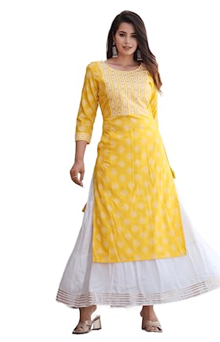 Image of Chandanicollection Women Stylish Print Rayon Kurta & Skirt Set