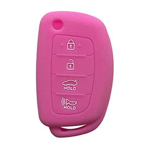 Car Key cover,Silicone car key protector,Car key protective case Fit for Hyundai Santa Fe Sonata I45 I40 Ix35 Mistra Elantra Tucson,pink Cover