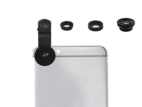 BOWER Smart Photography Universal 3 Piece Lens Kit - Fisheye, Wide Angle, Macro, BSP-LNSKT1BK