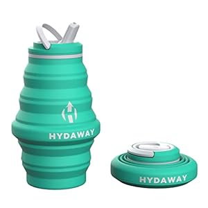 HYDAWAY – Opvouwbare waterfles, 500 ml flip top deksel | Ultra verpakbaar, reisvriendelijk, voedsel siliconen