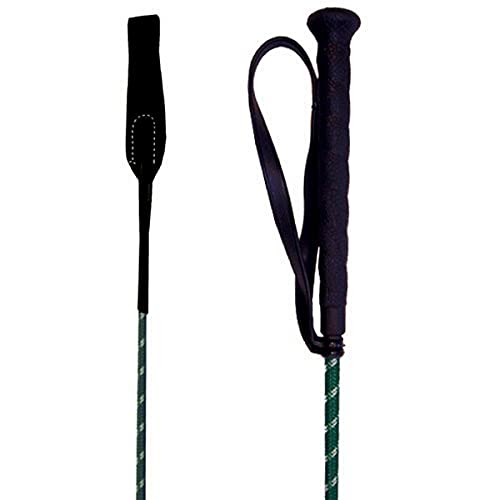 Intrepid International Hunter Green Striped Riding Crop with Loop - High-Performance, Durable Horseback Riding Crop for Precision Control and Comfortable Handling, 29
