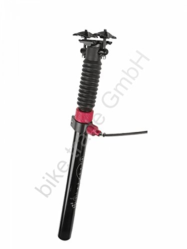 Mighty Sattelstütze 31,6mm höhenverstellbar mit Fernbedienung, 3 Stufen: 100-55-0 mm, Alu, Silber Sport & Freizeit