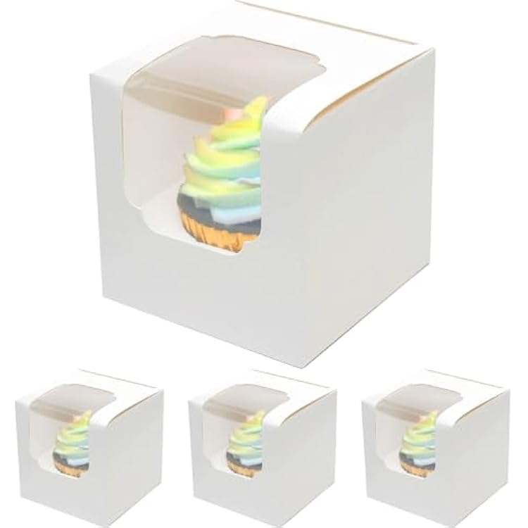 Qiqee Scatole Per Cupcake A Tema San Valentino – 60 Pezzi Auto-popup – 8,9x8,9x8,9 Cm