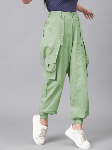 Image of KOTTY Women's High Rise Relaxed || Straight || Joggers Fit Cargo's for Pants || Trousers