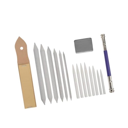 ERINGOGO Art Drawing Stump Sketch Tools with Eraser Extender Charcoal Sandpaper Durable Blending Stumps for Pencils Pastels Charcoal Art