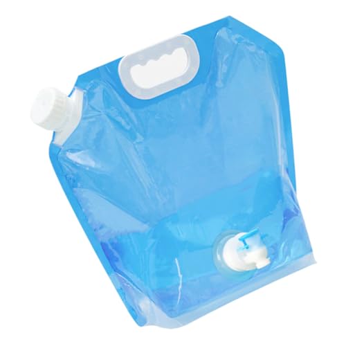 HOLIDYOYO Collapsible 5l Portable Water Bag Faucet Leakproof Outdoor Camping Water Storage Bag for Hiking Folding Container for Camping and Road Trips
