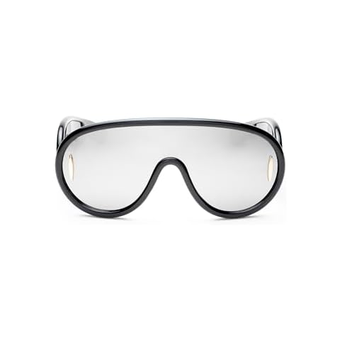 SG Essentials Trendy Ibiza Mask Sunglasses for Women and Men | Black Frames With Mirrors on the Lenses and Sides | Sun Glasses UV Protection - Black Cover