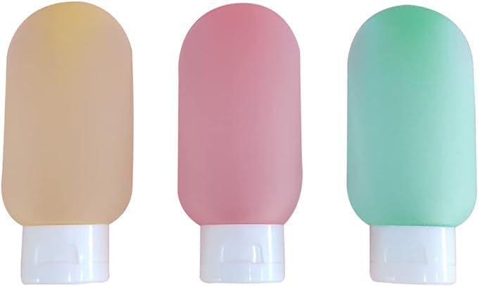 Ghelonadi 60ml Travel Toiletries Refillable Shampoo Body Lotion Squeeze Bottles Kit Refillable Plastic Containers for Shampoo Hand Wash (Multicolor) (Pack of 3)-image-32