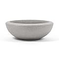 ARBORA 26" Santorini Bowl Polyresin Indoor and Outdoor Planter with Stone Blend Concrete Gray Finish - Durable, Weatherproof, Lightweight, Large Plant Pot for Patio, Garden, Deck, Entryway