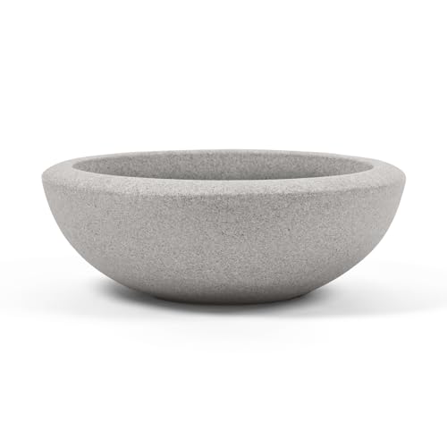 ARBORA 26 Santorini Bowl Polyresin Planter Concrete Gray