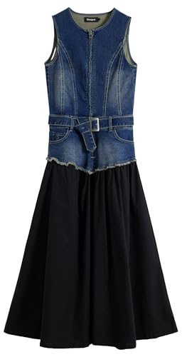Vest_Poplin, 5053 Denim Medium Wash, L, Niebieski, L