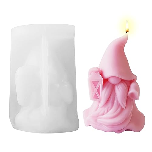 Halloween Resin Silicone Candle Molds,Gnome Silicone Mold Epoxy Casting Dwarf Candle Mould for DIY Craft Molds Handmade Candle Making,Aromatherapy Gypsum Resin Soap Mold (01)