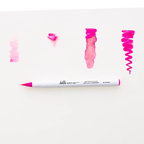 Image of Hello, Artist! Watercolor Brush Markers, 20 Pieces, Flexible Brush Tips, Non-Toxic and Acid-Free