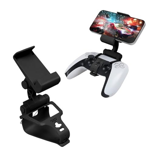 DiyGody Soporte ajustable para mando de PS5 para teléfono móvil, abrazadera de montaje para mando a distancia de Playstation 5, color negro
