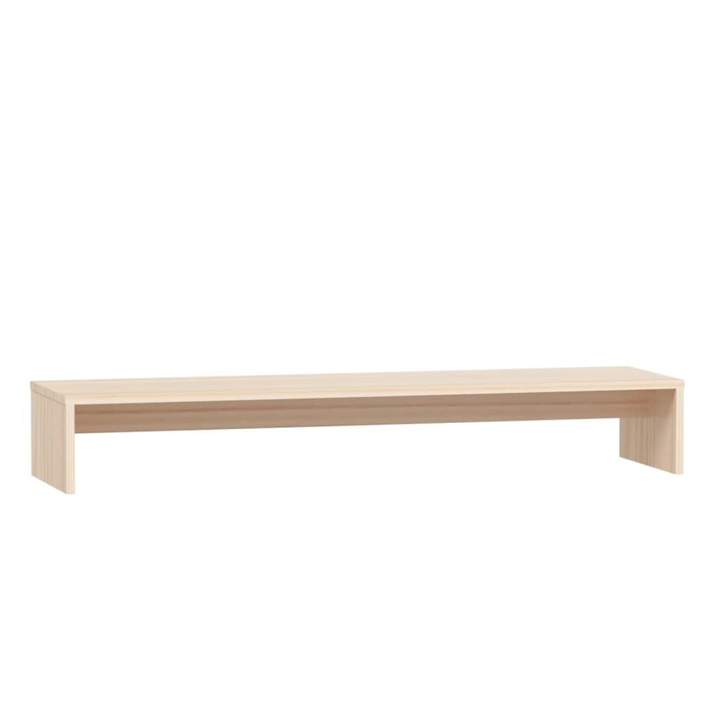 Monitorständer aus massivem Kiefernholz, 100 x 27 cm, ergonomischer Monitorerhöhung für Schreibtisch, Bildschirmständer für PC, Laptop und Büro-Organisation