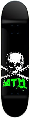 ATM Skateboard co Neon Skull Deck, Size 7.625