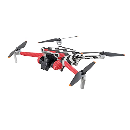 Image of MightySkins Carbon Fiber Skin Compatible with DJI Mini 3 - Red Chevron | Protective, Durable Textured Carbon Fiber Finish | Easy to Apply | Made in The USA