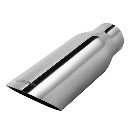Upower Universal Car Truck 2.5" to 3.5" Exhaust Tip 12" Long Stainless Steel Tailpipe Tips Angle Cut Weld-on