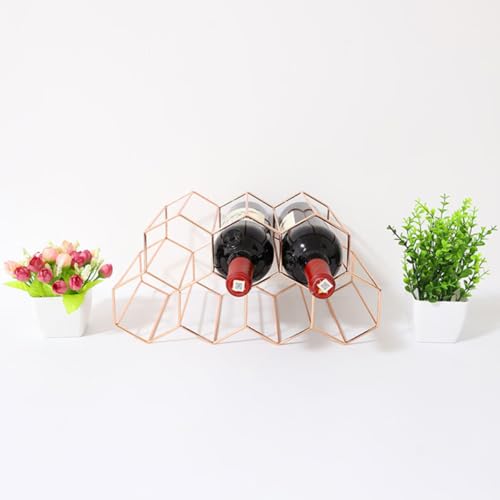 Soporte para botellas de vino metálico doble capa miniatura 4