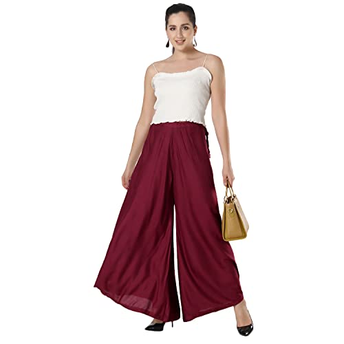 Image of Super Soft Flared Solid Rayon Sharara In 10 Attractive Colours For Women's And Girl's