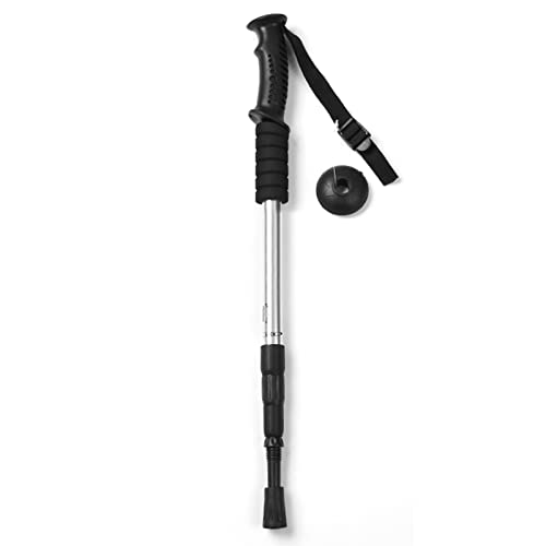 Walking Poles, 4 Sections Light Weight Hiking Poles Aluminum Alloy for Camping (Silver)