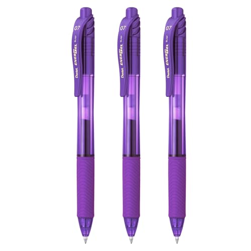 Bolígrafo Pentel EnerGel X BL107 tinta líquida morada 0.7mm miniatura 4