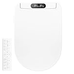 Electronic Bidet Toilet Seat, Heated Smart Toilet Seat with Wireless Remote Control (White U Style)