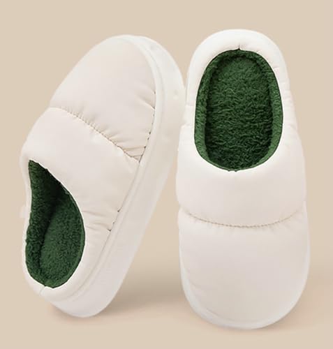 Rungion Furry House Slippers for Women Men Warm Soft Indoor Slippers Waterproof Puffer Slides Winter Outdoor4